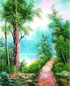 A Pathway in a Paradise Landscape Paint By Numbers