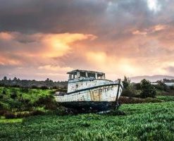 Abandoned Boat Landscape Paint By Numbers