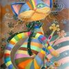 Abstract Cartoon Cat Animals Paint By Numbers