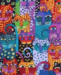 Abstract Cats Heads Animals Paint By Numbers