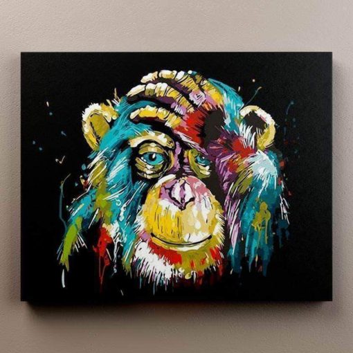 Abstract Colorful Chimp Paint By Numbers