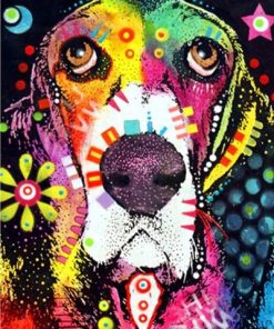 Abstract Colorful Dog Animals Paint By Numbers