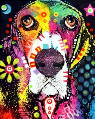 Abstract Colorful Dog Animals Paint By Numbers