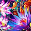 Abstract Colorful Flowers Paint By Numbers