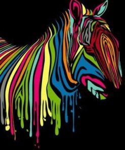 Abstract Colorful Zebra Paint By Numbers