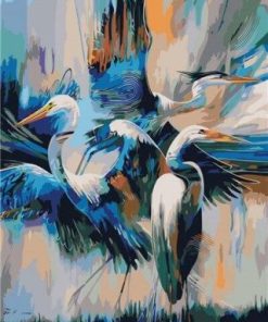 Abstract Cranes Paint By Numbers