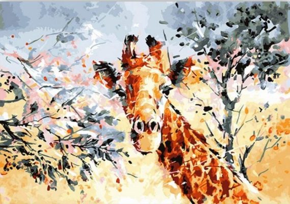 Abstract Giraffe Animals Paint By Numbers