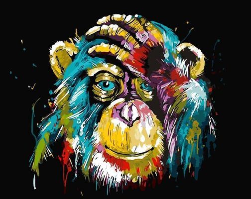 Abstract Monkey Animals Paint By Numbers