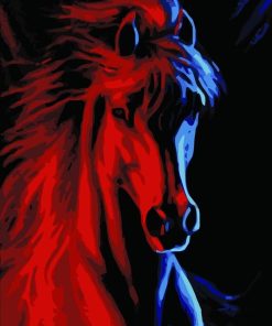 Abstract Red Horse Animals Paint By Numbers