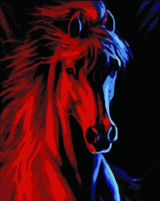 Abstract Red Horse Animals Paint By Numbers