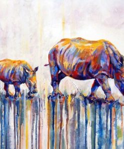 Abstract Rhino Animals Paint By Numbers