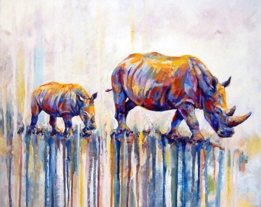 Abstract Rhino Animals Paint By Numbers