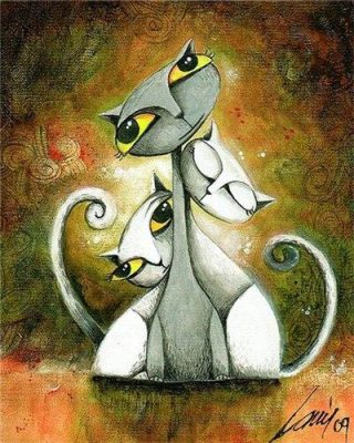 Abstract White Cats Animals Paint By Numbers