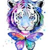 Abstract Tiger And Butterfly Paint By Numbers