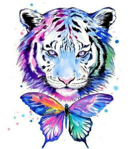 Abstract Tiger And Butterfly Paint By Numbers