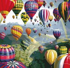 Air Balloon Above Mountains Landscape Paint By Numbers