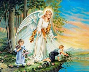 Angel Guarding Children Paint By Numbers