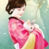 Asian Girl Cat Paint By Numbers