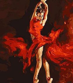 Ballerina In Red Paint By Numbers