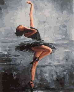 Ballerina in Black Paint By Numbers