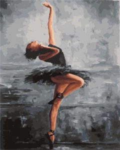 Ballerina in Black Paint By Numbers