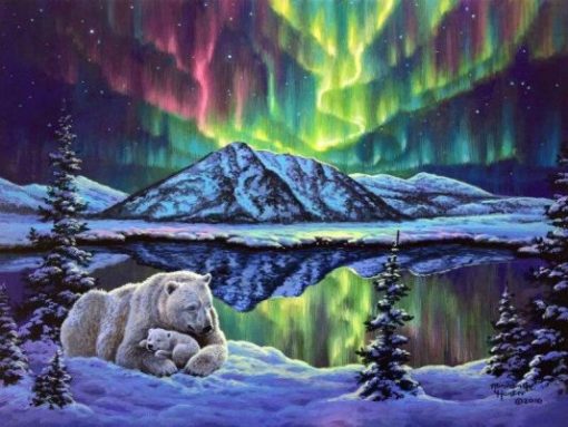 Bears in Lights Paint By Numbers