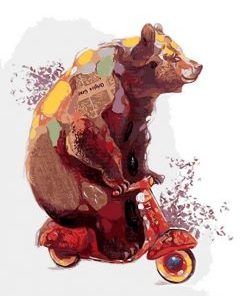 Bike Bear Paint By Numbers