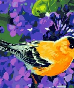 Bird With Flowers Paint By Numbers