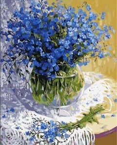 Blue Flowers Paint By Numbers