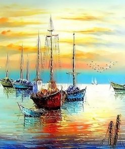 Boats Seascape Paint By Numbers