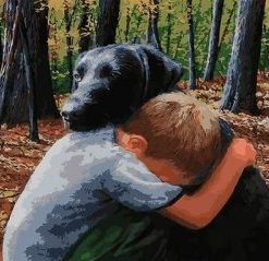 Boy And Dog Paint By Numbers