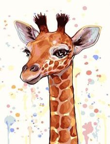 Cartoon Giraffes Paint By Numbers