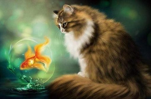 Cat And Fish Paint By Numbers