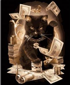 Cat And Money Paint By Numbers