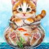 Cat In Fishbowl Paint By Numbers