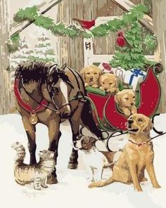 Christmas Animals Paint By Numbers