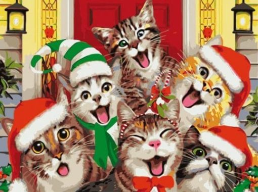 Christmas Cats Paint By Numbers