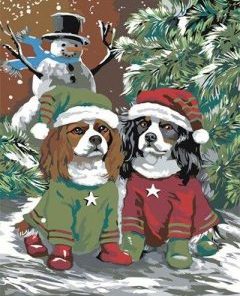 Christmas Dogs Paint By Numbers