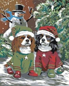 Christmas Dogs Paint By Numbers