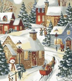 Christmas Village Art Paint By Numbers