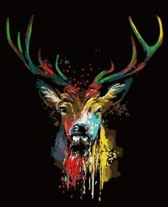 Colored Deer Paint By Numbers