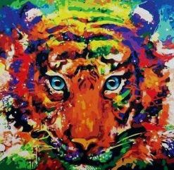 Colored Tiger Paint By Numbers