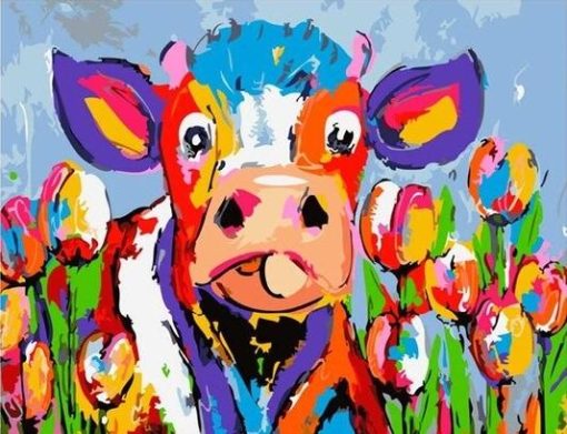 Colorful Cow Paint By Numbers