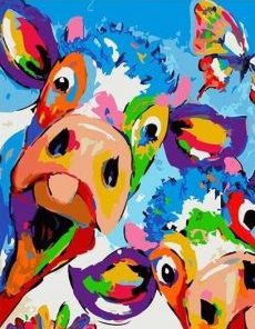 Colorful Cows Paint By Numbers