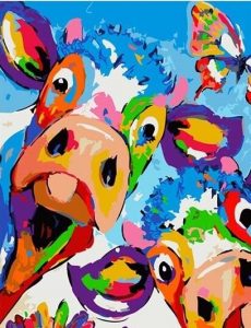 Colorful Cows Paint By Numbers