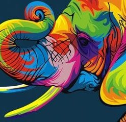 Colorful Elephants Paint By Numbers