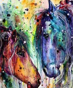 Colorful Horses Paint By Numbers