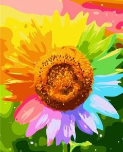 Colorful Sunflower Paint By Numbers