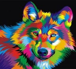 Colorful Wolf Paint By Numbers