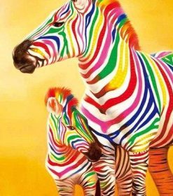 Colorful Zebras Paint By Numbers